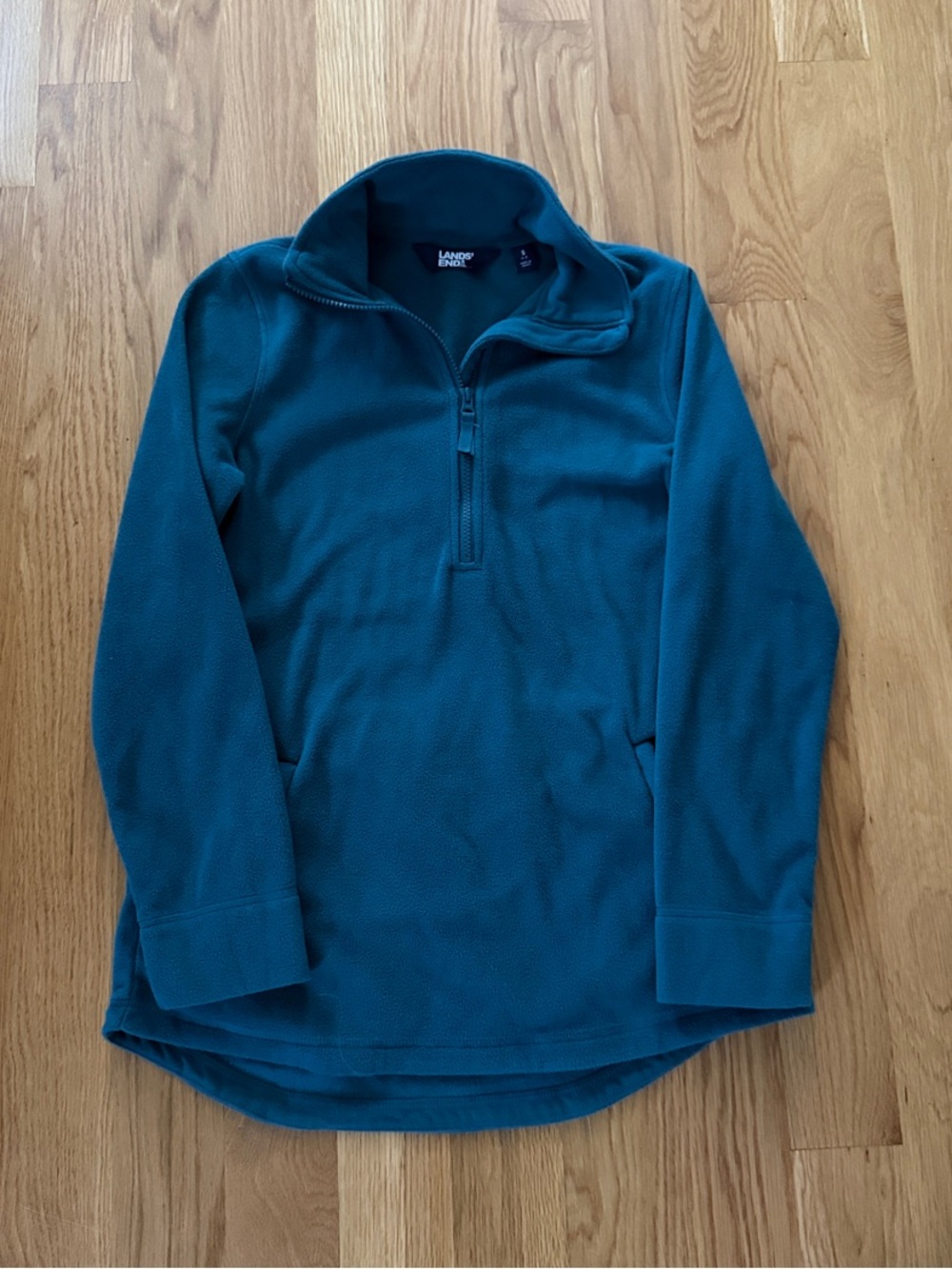 NWOT Lands' End Teal Half-Zip Fleece Tunic - Womenโs size Small
